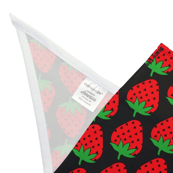 DISCO LEMONADE Strawberry Heart Pattern Fruit Black Bandana Disco Lem - Picture 3 of 3